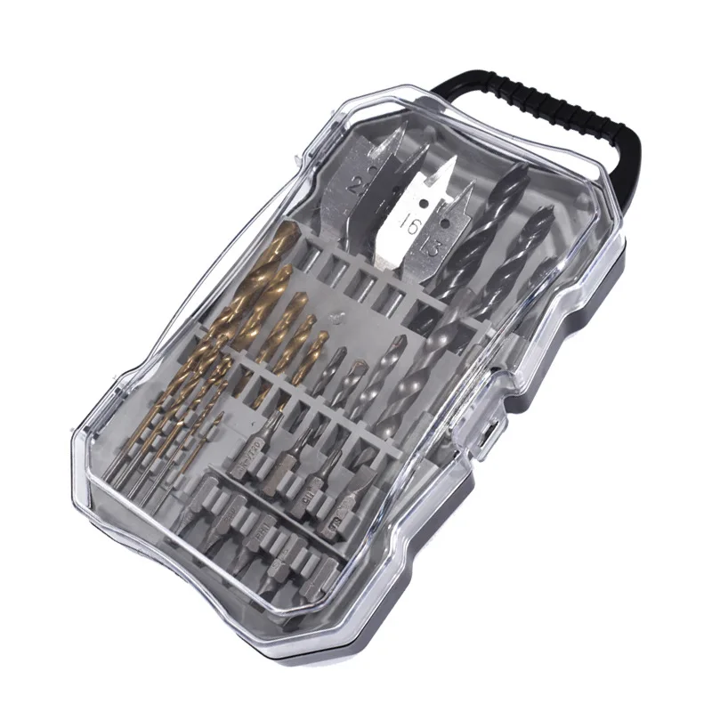 

Woodworking drill 31pcs combination tool electric drill cross batch head three-pointed woodworking twist drill construction