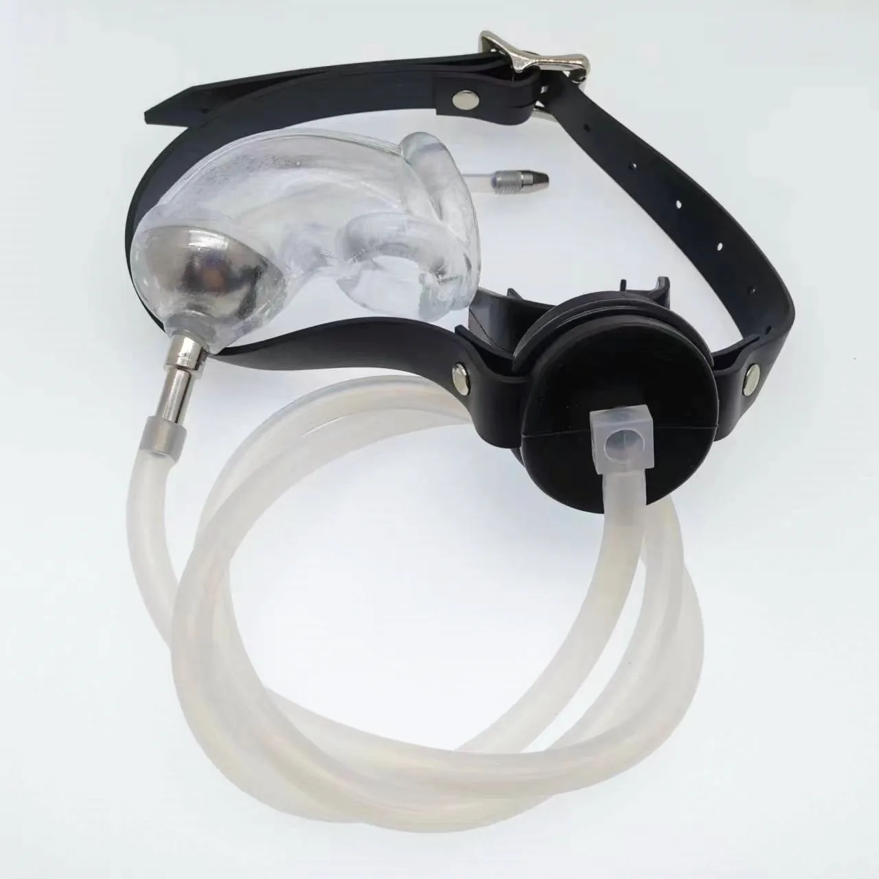 BDSM Have Catheter Penile sheath Flow Into the Mouth Plug Chastity device Cock Cage Sex Toys Men Adult