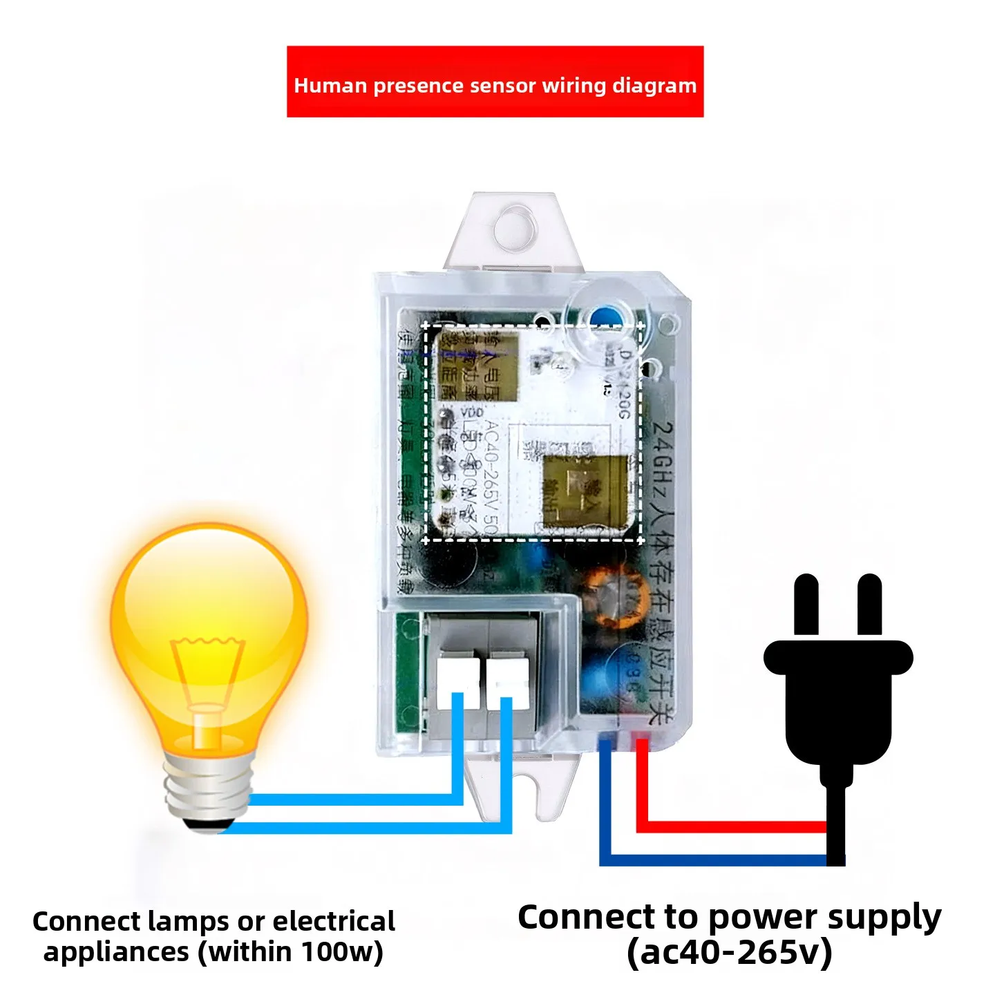 

24GHz High Sensitivity Radar Human Body Induction Switch - Terminal-free Intelligent Controller
