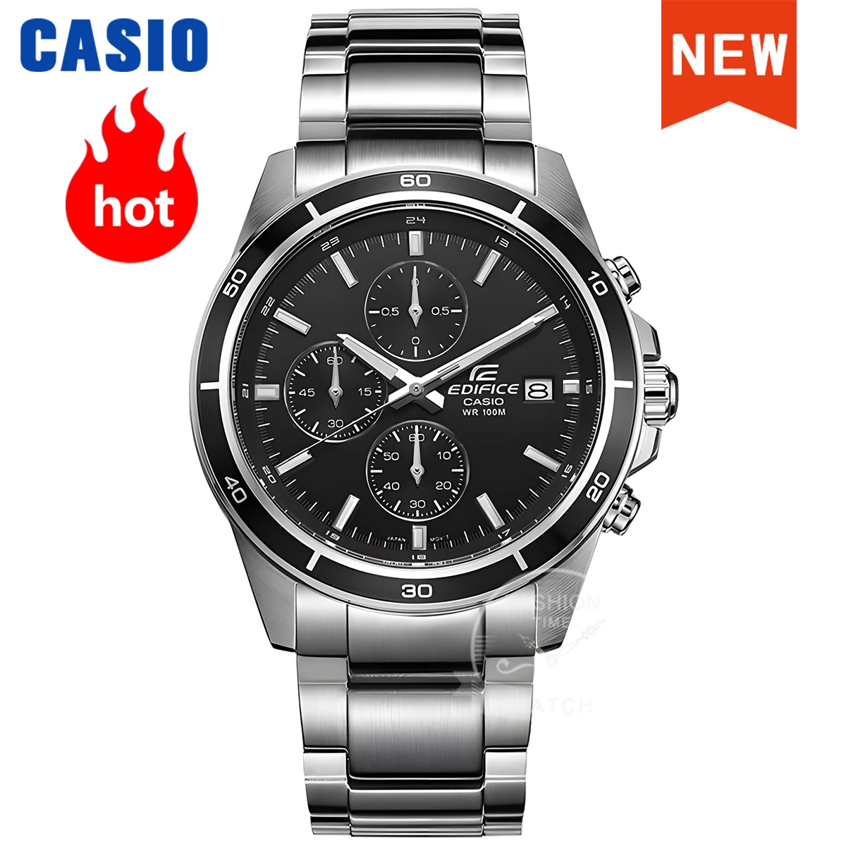 Relógio Casio Edifice set quartz 100m à prova d'água masculino EFR-526D-1A