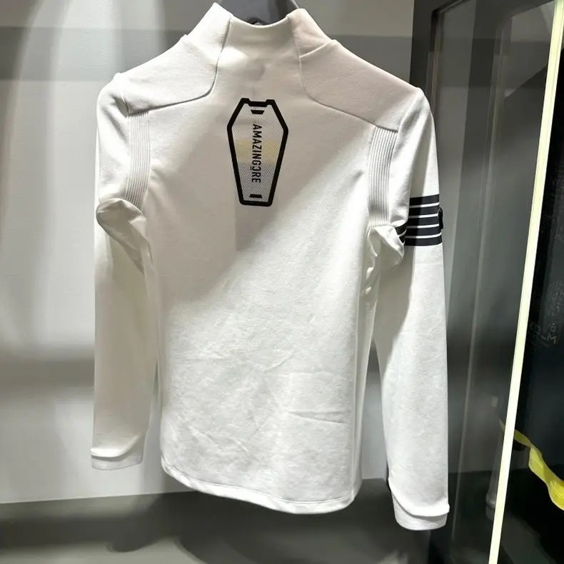 

Высококачественные мужские поло-рубашки AMAZINGCRE для гольфа: дышащие, быстросохнущие, влагоотводящие, с длинным рукавом