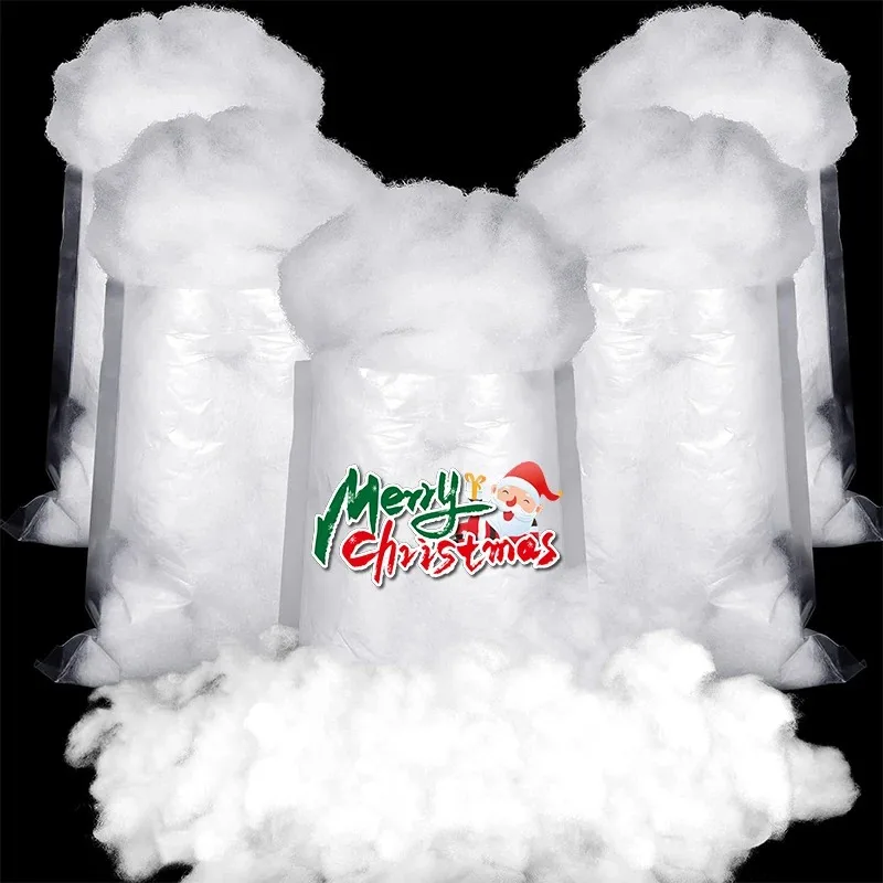 20/50/100g Artificial Christmas Fake Snow Cotton Carpet Fluffy Fiber Stuffing White Snow for Xmas Tree Ornament Party Home Decor