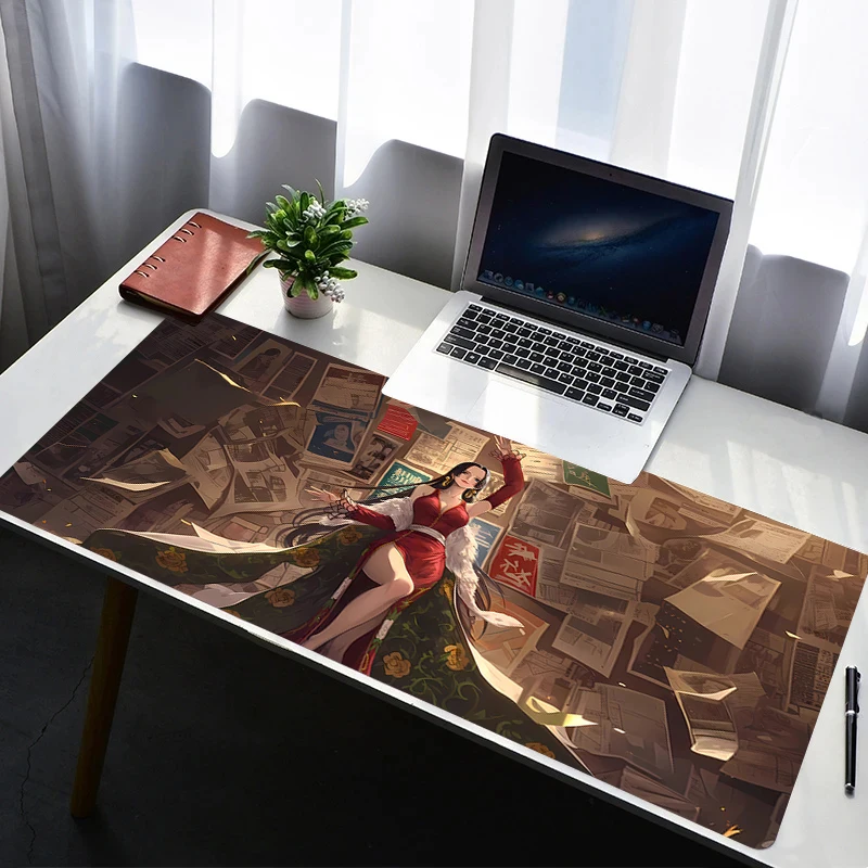 

Mouse Pad Laptop Rubber Extended Desktop Mat One Piece Boa Hancock Computer Gamer HD Mousepad PC Gaming Accessories Keyboard Pad