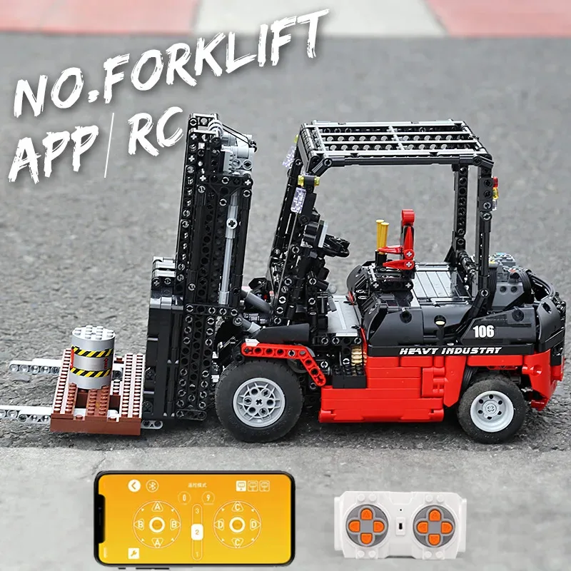 Mould King 13106 Giocattoli per auto tecniche Il carrello elevatore motorizzato MOC-3681 Building Block Assembly Truck Set di mattoni Regalo di Natale per bambini