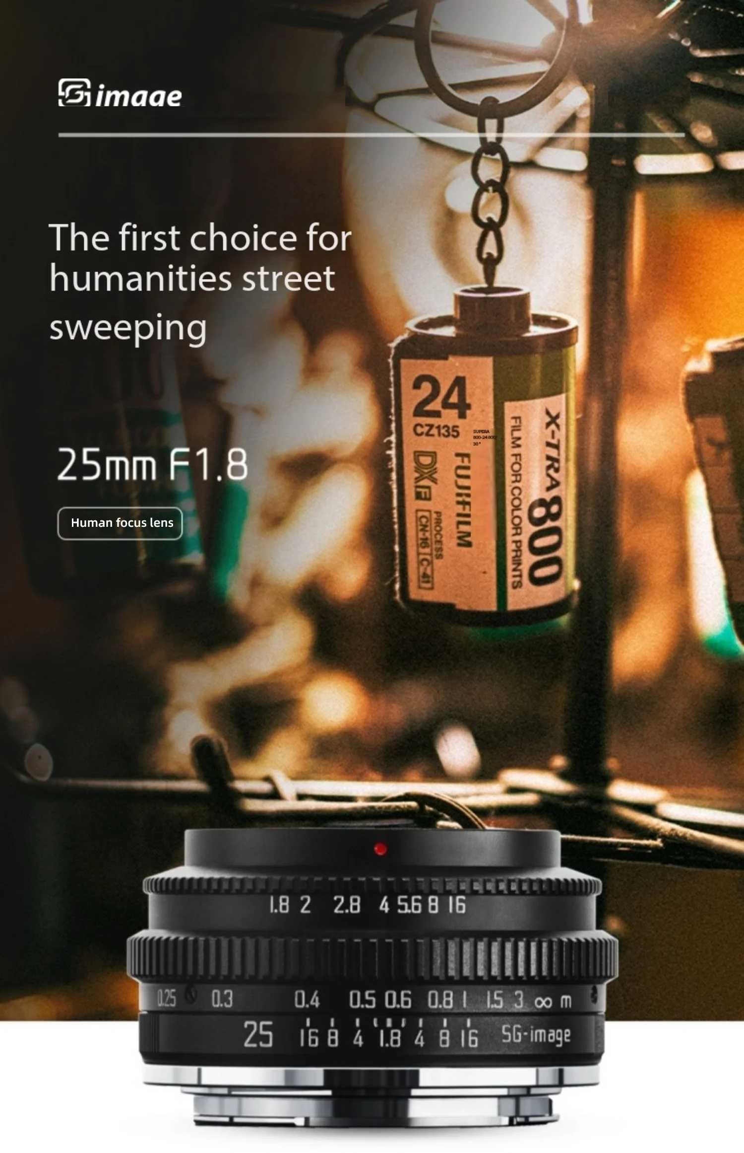 

SGimage 25 мм F1.8 с фиксированным портретным объективом для камер Sony E, Fuji X, Canon RF/EF-M, M4/3, Nikon Z, Leica/Sigma/Panasonic с креплением L