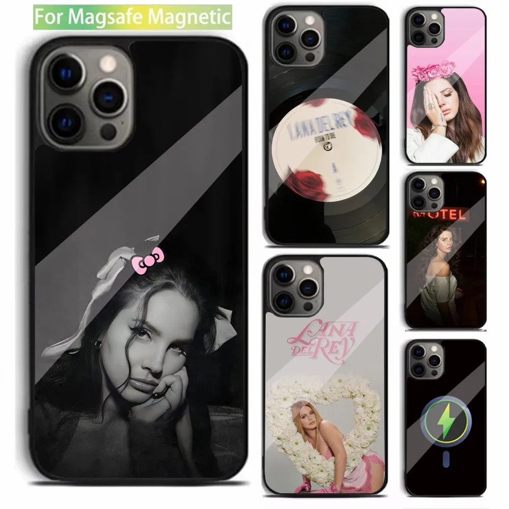 

L-Lana Del Rey Singer Phone Case For iPhone 16,15,14,13,12,11,Plus,Pro,Max,Mini Magsafe Magnetic Wireless Charging