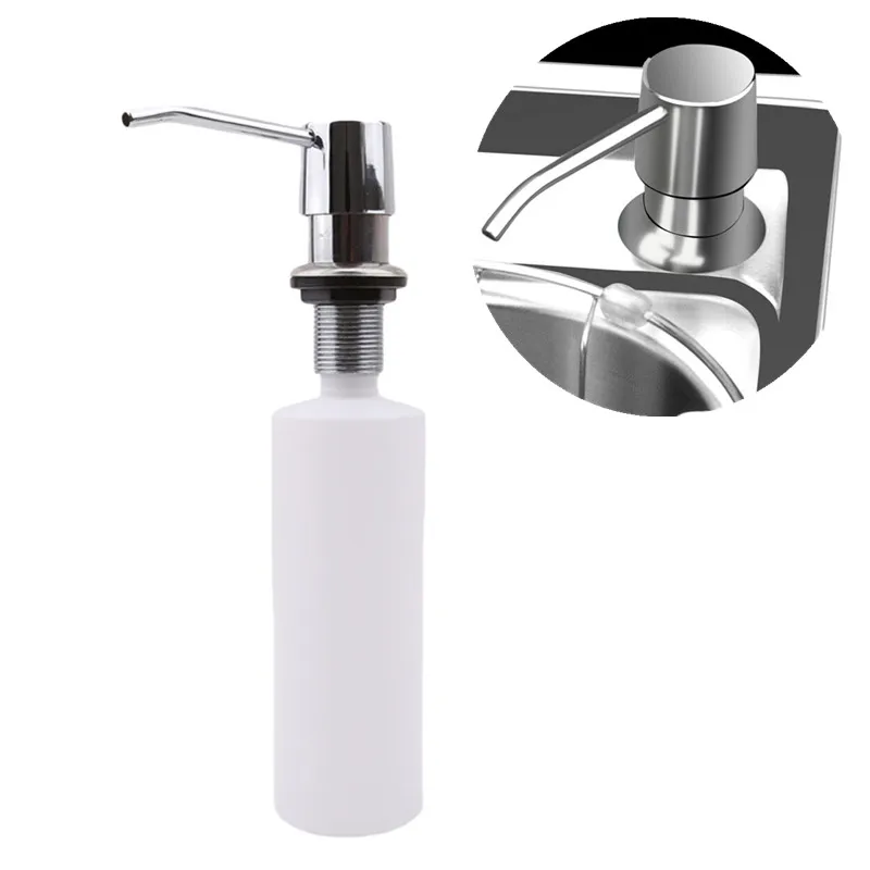 300ML Kitchen Sink Soap Dispenser ABS Dispenser Detergent Liquid Soap Lotion Dispensers Stainless Steel Head Hand Soap Dispenser