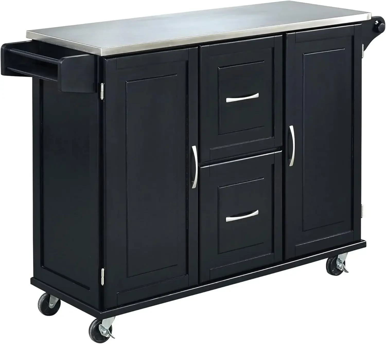 

Patriot Black Kitchen Cart with Stainless Steel Top by Home Styles