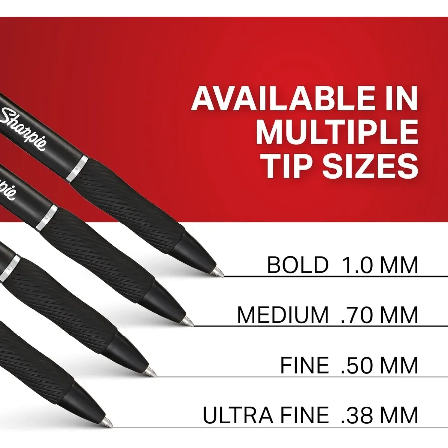 Pióra do rysowania SGel, tusz do pisania do dziennika, kolorowania, grubość linii 1.0 mm, czarny tusz, 12 sztuk