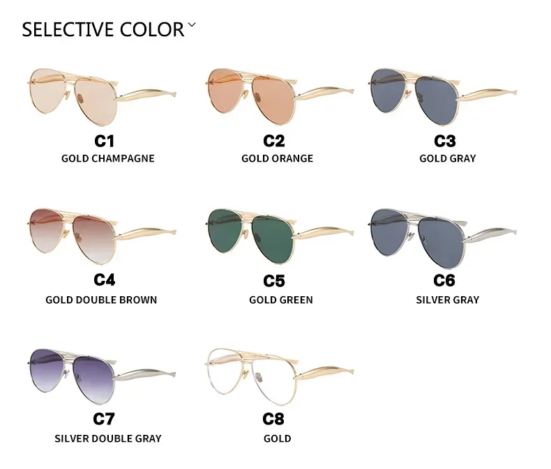 Neue Y2K Vintage Metall-Piloten-Sonnenbrille für Damen und Herren, Punk-Stil, Beliebte Outdoor-Fahrbrille, Luxus-Marken-Designer-Brille, UV400-Schutz – Detail 8