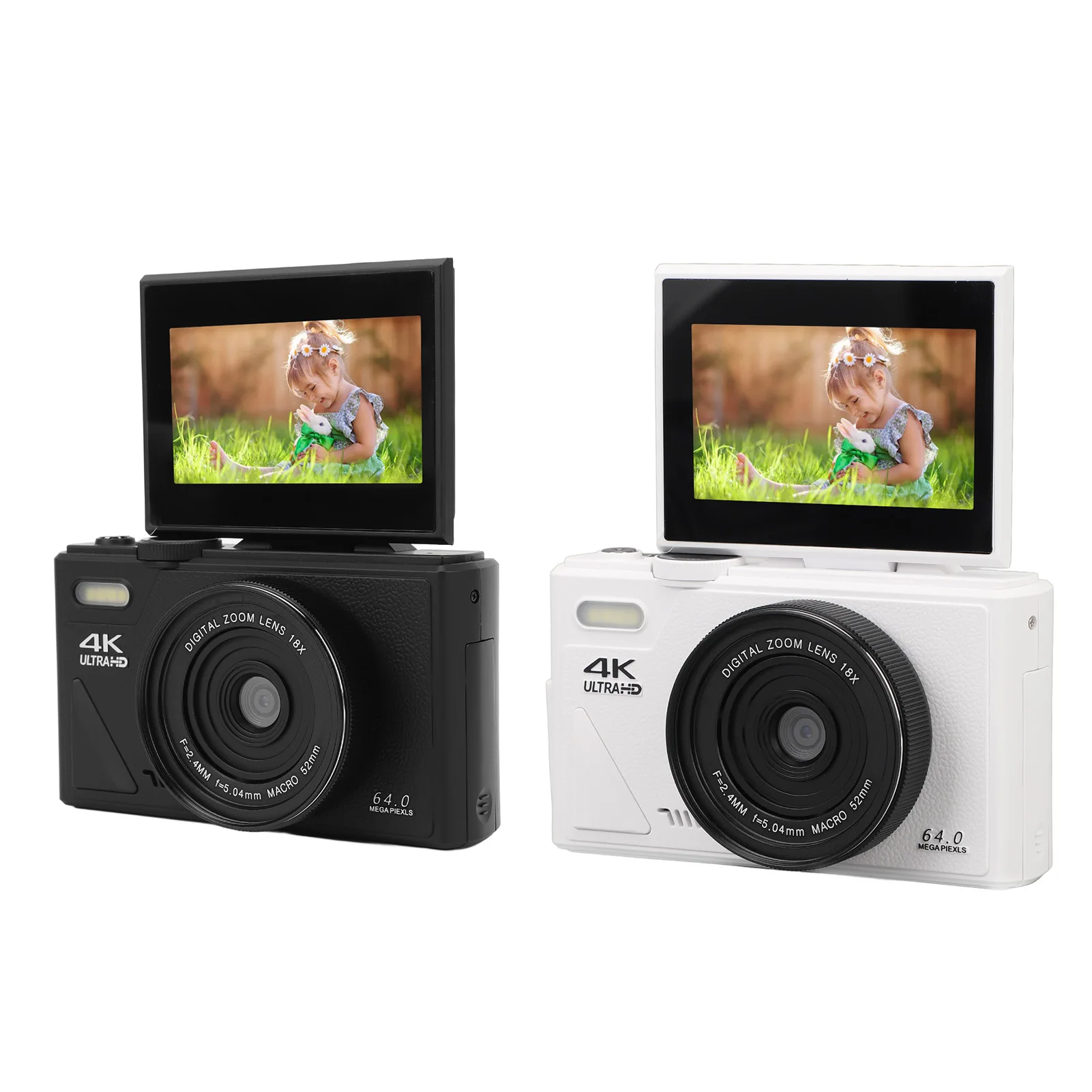

Цифровая камера 4K 64MP UHD с 18-кратным зумом, автофокусом, 3-дюймовым поворотным экраном, защитой от сотрясений, в ретро-стиле для домашней и туристической фотографии