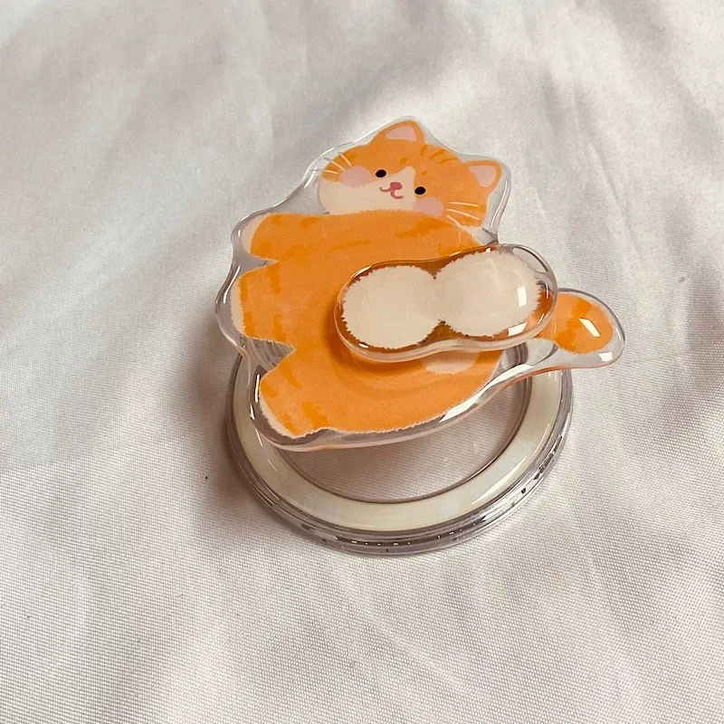 Ins japonês e coreano dos desenhos animados gato bonito adequado para magsafe suporte de sucção magnética telefone móvel desktop retrátil preguiçoso