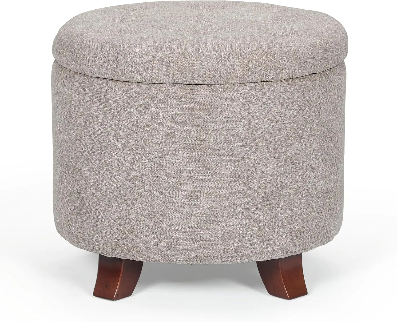 

Storage Round Ottoman, 20 Dia. X 17 H Hes Upholstery Ottoman Footstool With Legs, Small Foot Rest For Bedroom, Living Room,