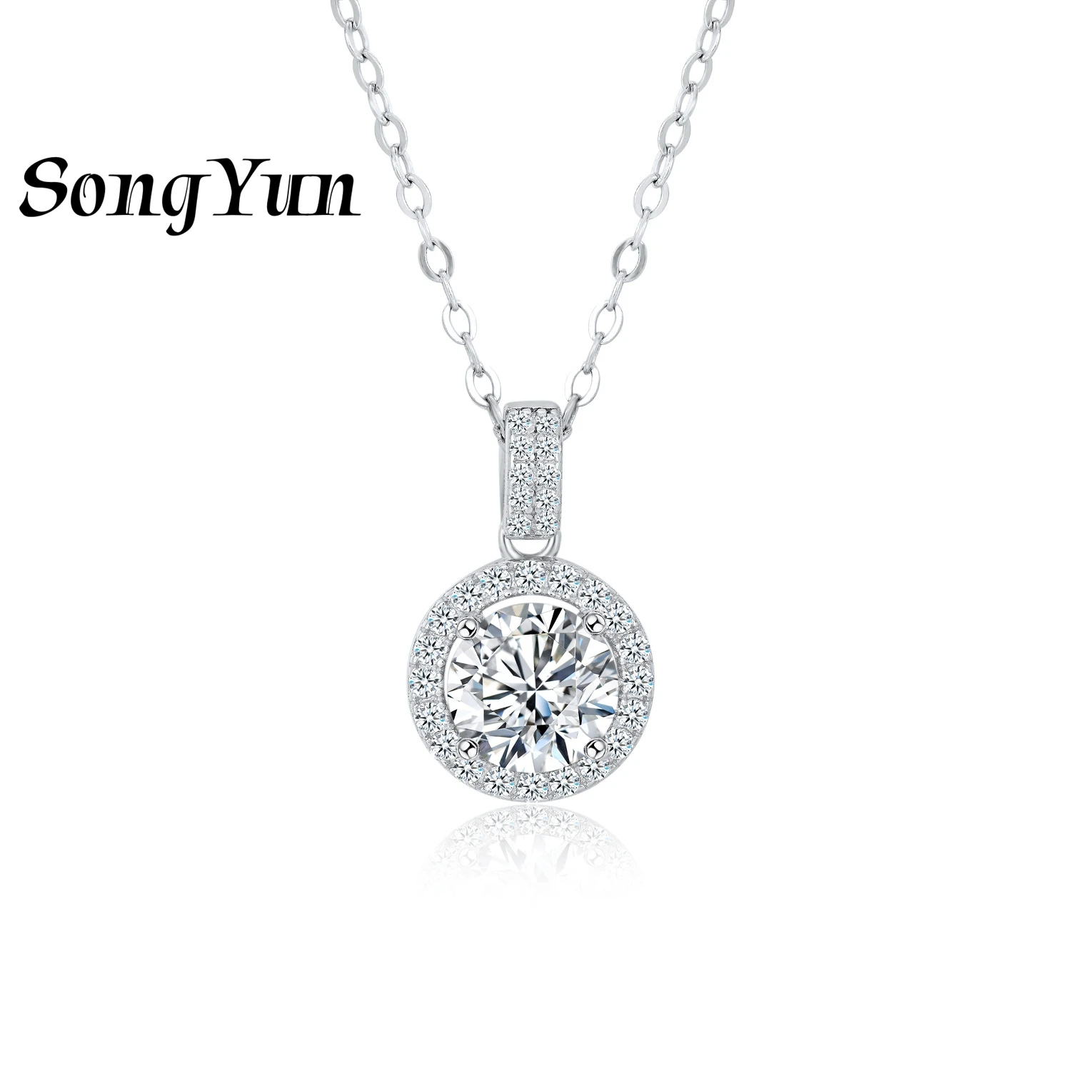 

SONGYUN Brand Jewelry 925 Sterling Silver Necklace Moissanite Diamond Cross Party for Ladies Rhodium Plated MST Patent Pendant