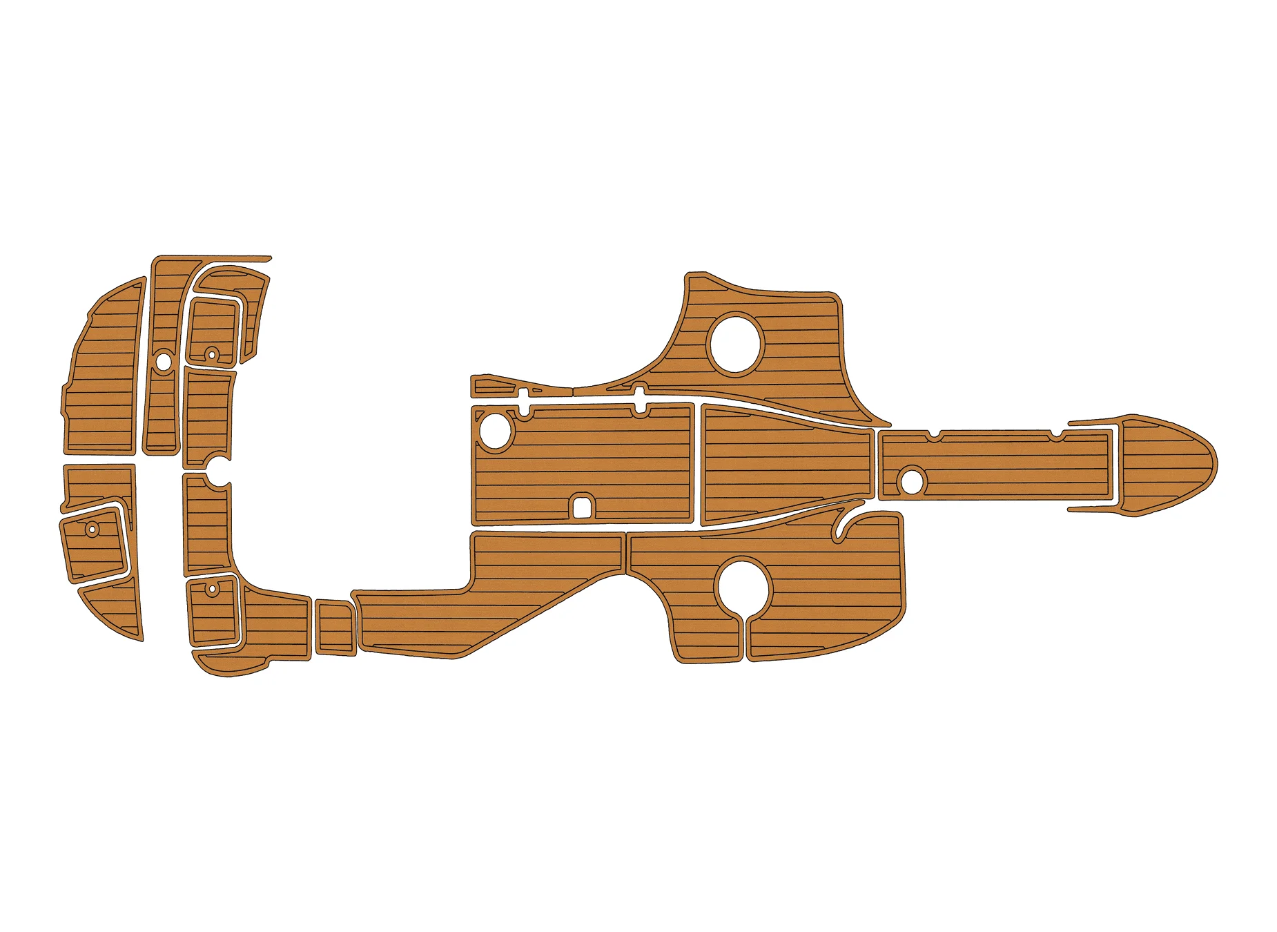 

Anti-Skid EVA Faux Teak Self-Adhesive 6mm Boat Decking Pad for 2009 Monterey 248 Yacht Cockpit Durable Marine Floor