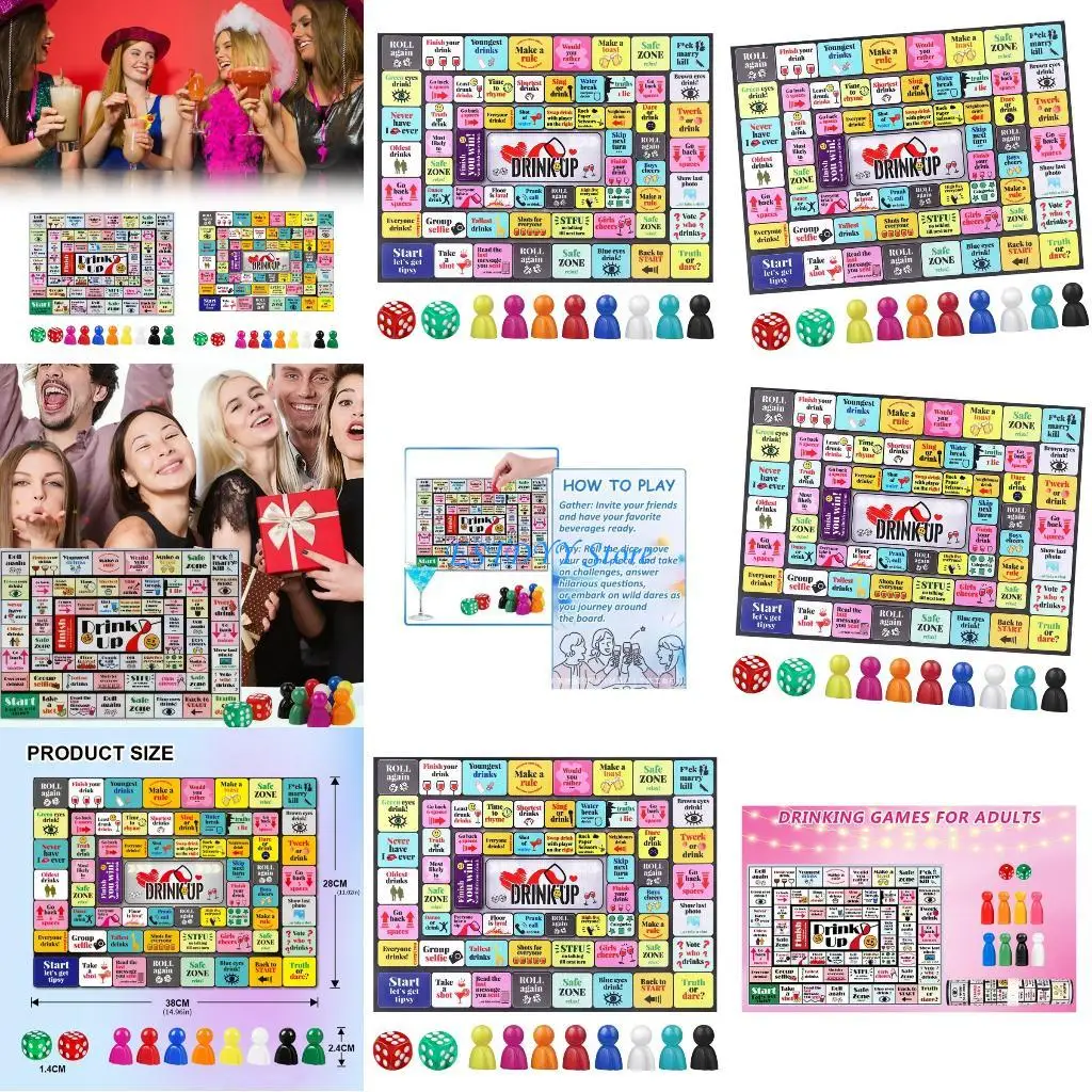 

G6DE Light Weight Recyclable Rubber Tabletop Game Mats Interactively Group Party Activity For Adults