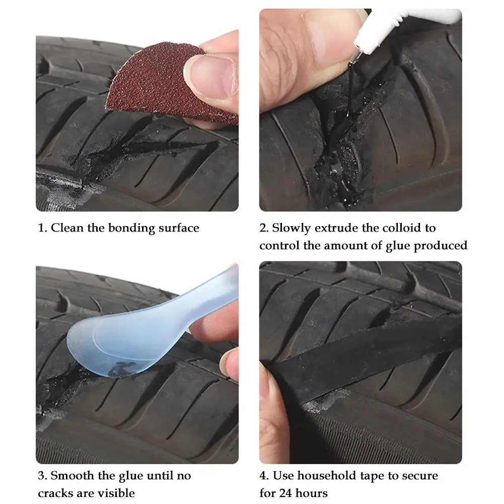 Tire Repair Glue Liquid Strong Rubber Glues Black Rubber Car Non-corrosive Wear-resistant Instant Leather Strong Tools Adhe