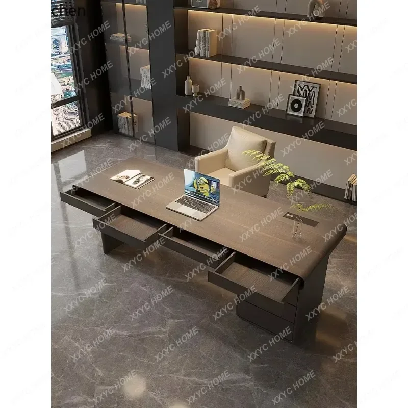XXMinimalist Desk Household Light Luxury Modern Minimalist Solid Wood Boss Desk Computer Desk Workbench