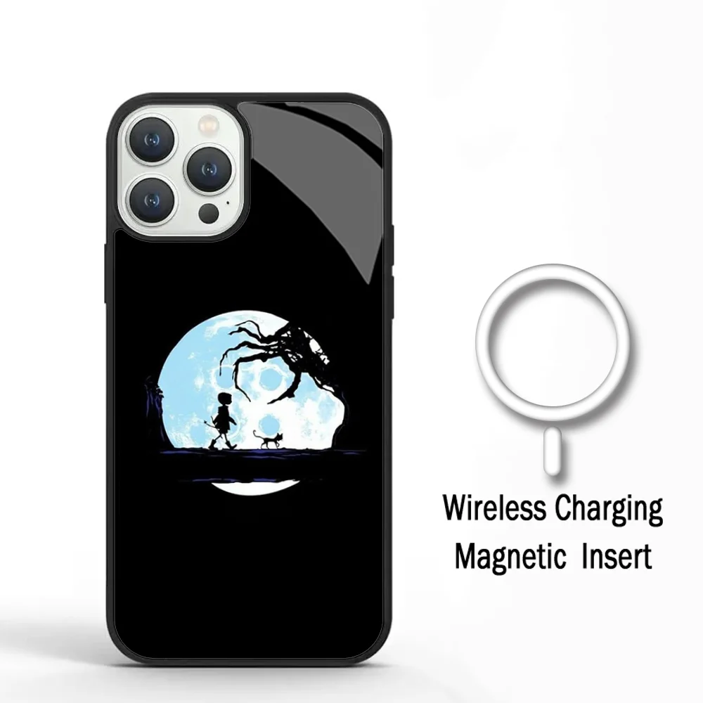 C-Coraline And The Magic Door Phone Case For IPhone 11 12 13 14 15 Plus Pro Max Mirror Acrylic For Magsafe Wireless Charging