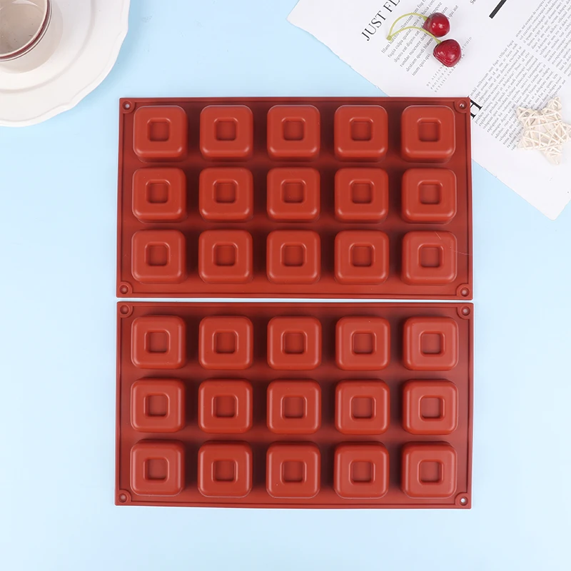 1 PC 15Cavity Square Silicone Mold DIY Cake Baking Jelly Pudding Chocolate Mould Ice Cube Muffin Cupcake Biscuit Bake Tray