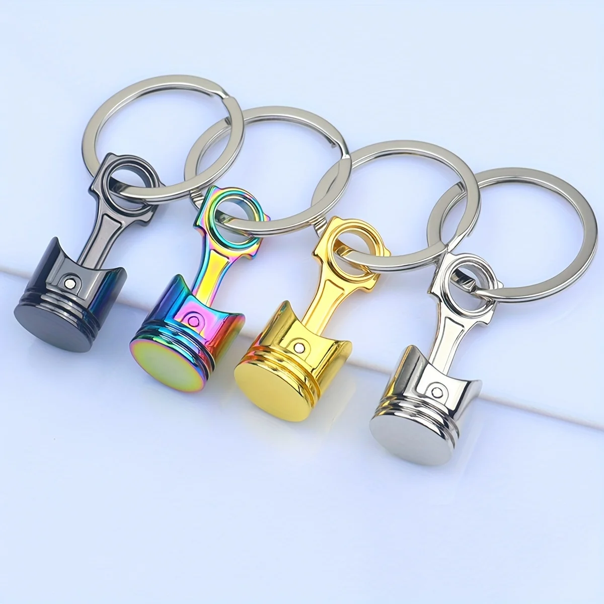 1pc Creative Car Keychain  Metal Mini Auto Engine Piston Components Shape Keychain