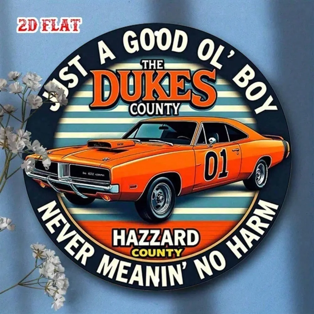 **Letrero de metal retro General Lee Dukes of Hazzard - Placa de aluminio para decoración de pared vintage "Good Ol' Boy" **