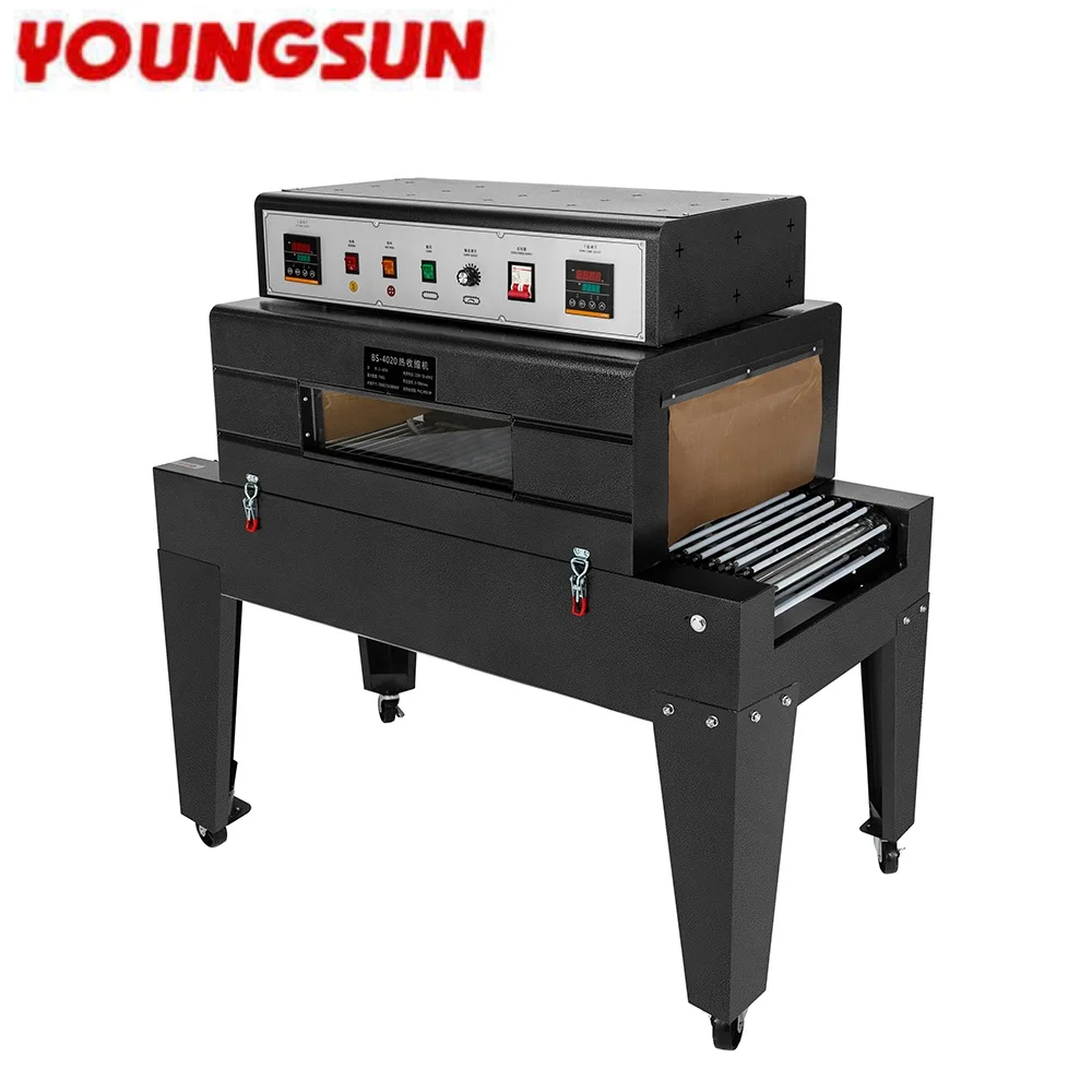 Chain 4020 Automatic Roller Tunnel Bottle Jet Double Heat Shrink Film Packing Machine