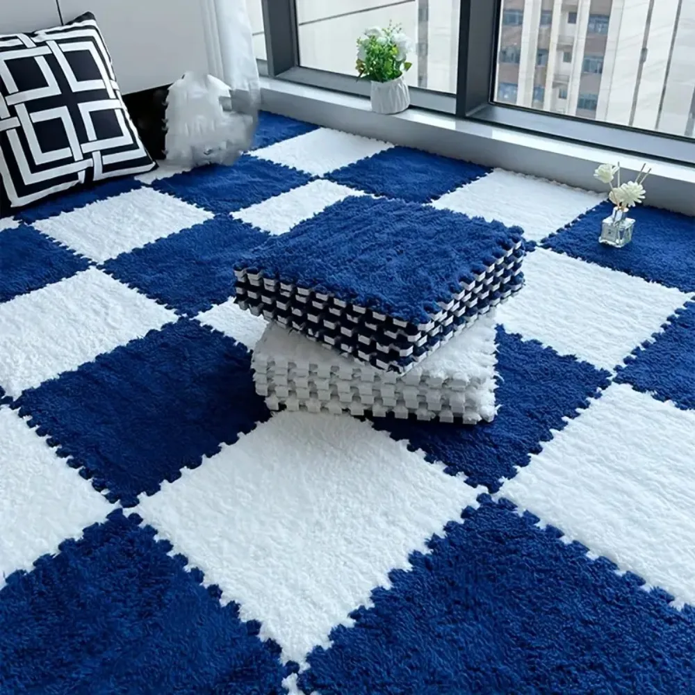 

10/20 Block Baby Puzzle Mat Plush Interlocking Carpet Tiles Non-slip EVA Material Create A Safe Zone for Bedroom Playrooms