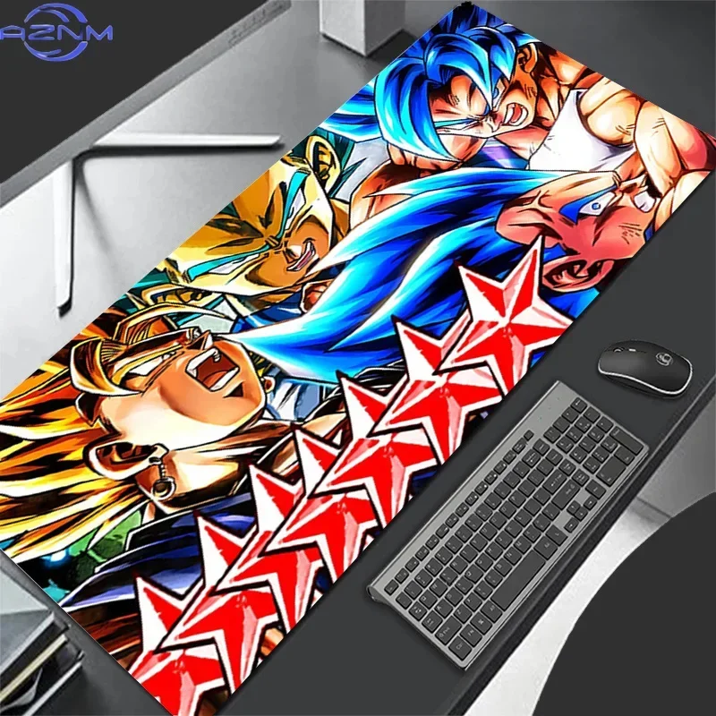 Dragon Ball Super Saiyan Characters Anime Mouse Pad, Rubber Non Slip Gaming Desk Mat, Comic Style Red Star HD Print Mouse Pad, S