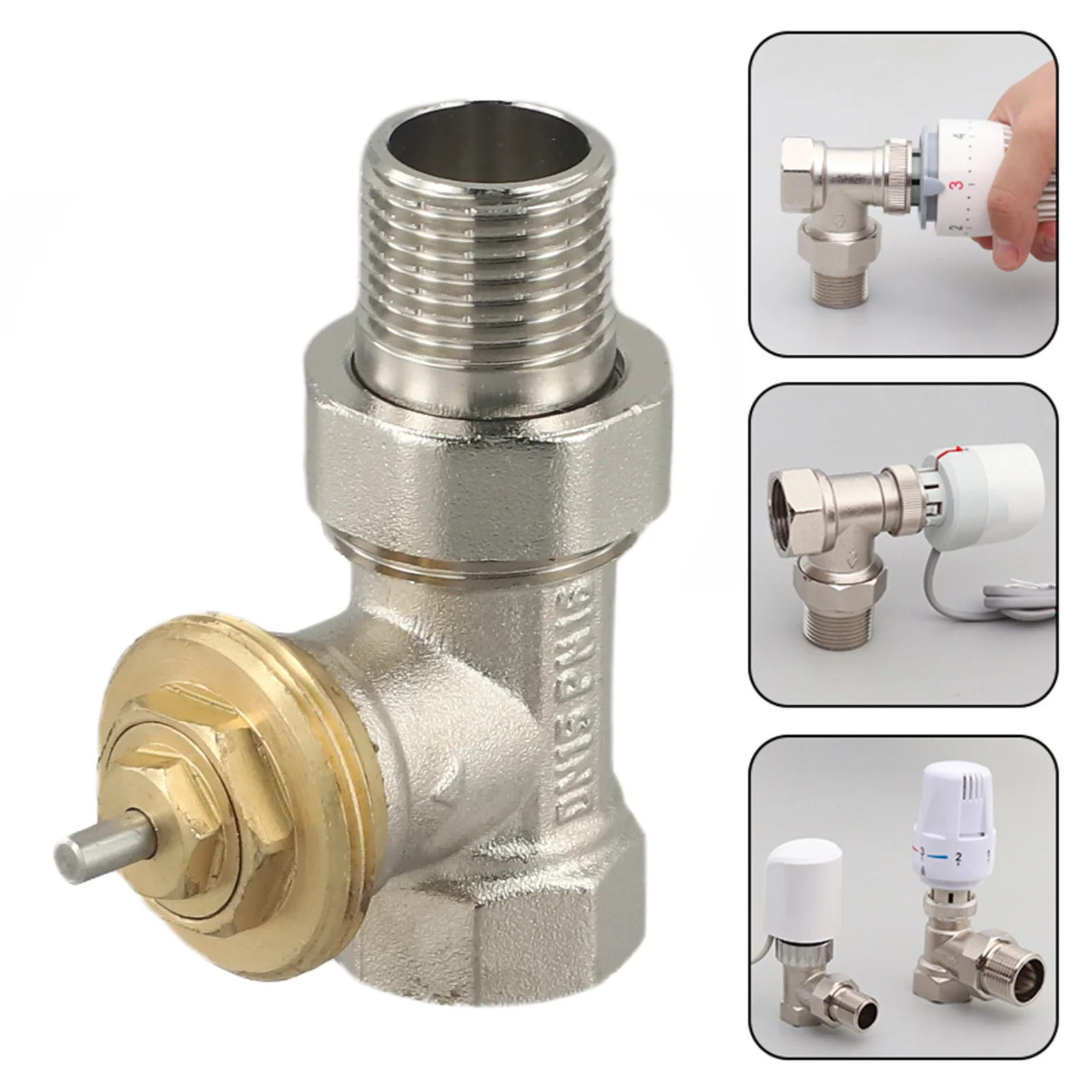 DN15/DN20/DN25 Brass Thermostatic Regulating Valve M30x1.5mm Thread Household Temperature Control Accessories Hot Sale