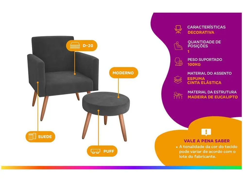 Dekorativer Sessel mit modernem Matrix-Puff