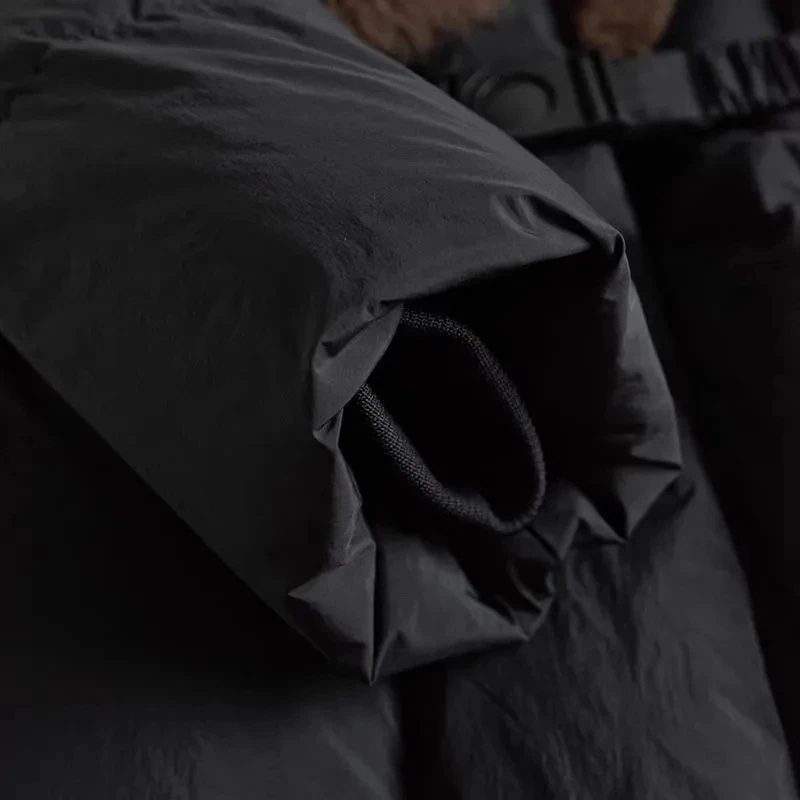 سترة نسائية بياقة من فرو الثعلب الحقيقي لشتاء 2025 معاطف جديدة بخصر دافئ وسميك سترات نسائية عصرية سترات باركاس