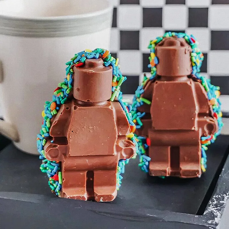 Block Silikonform Gebäude Ziegel Roboter Schokolade Gelee Eiswürfel Tablett Kuchen Dekoration Cupcake Topper Kinder Geburtstag Party Auto – Detail 8