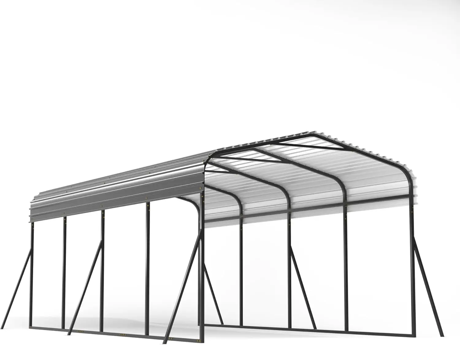 12x20 FT Heavy Duty Carport Canopy with Updated Frame Structure Galvanized Steel Roof and Enhanced Base