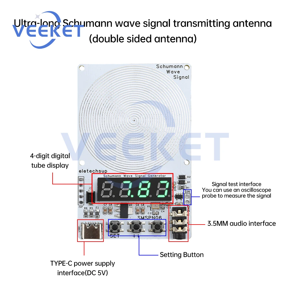 7.83Hz Schumann Resonances Generator Ultra-Low Frequency Stable Pulse Chip Wave Pulse Generator for Relax Body and Mind