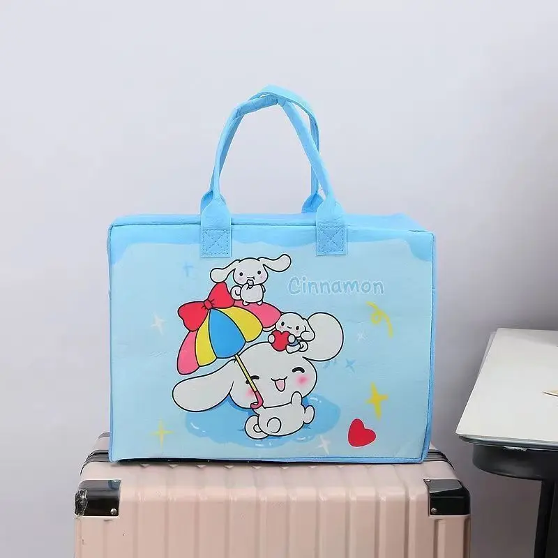 New Sanrio Cinnamoroll My melody Kuromi cute creative cartoon pattern travel light and portable large capacity storage tote bag