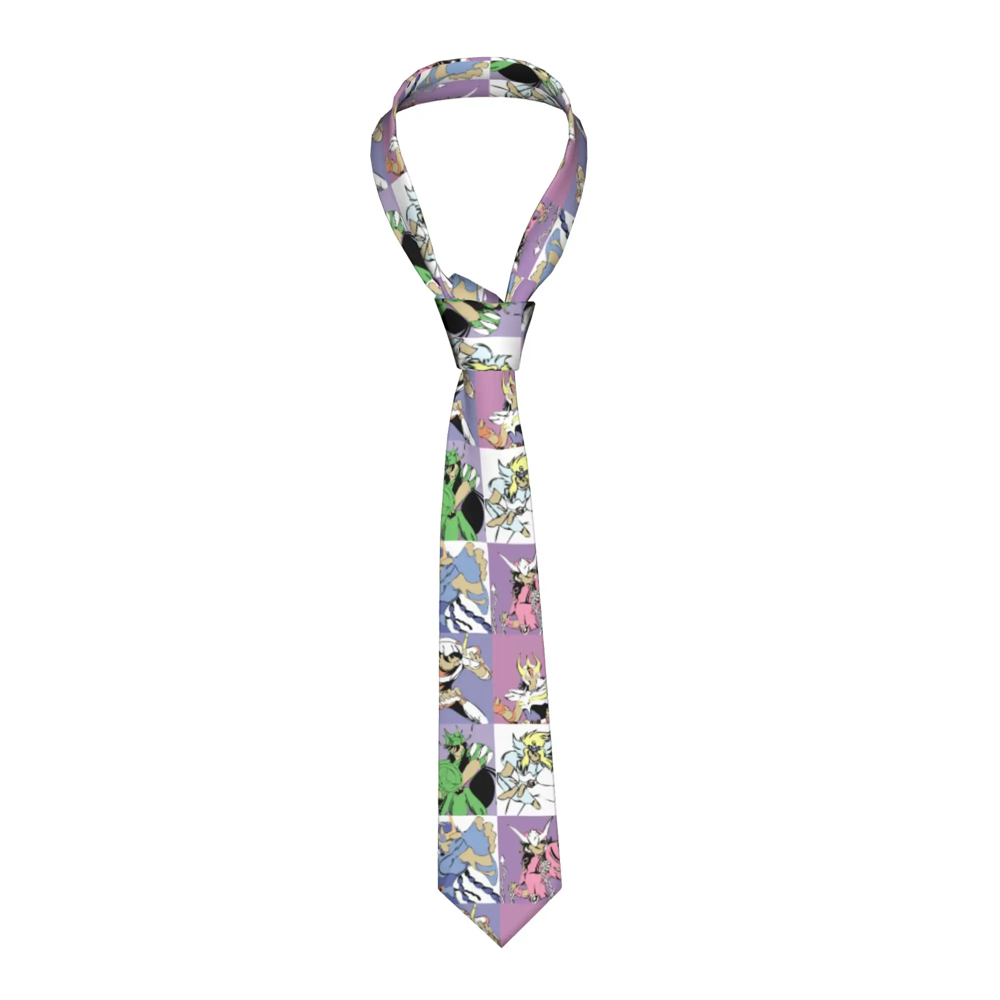 

Мужской галстук с принтом Saint Seiya, аниме и манга, для делового стиля, из шелка.