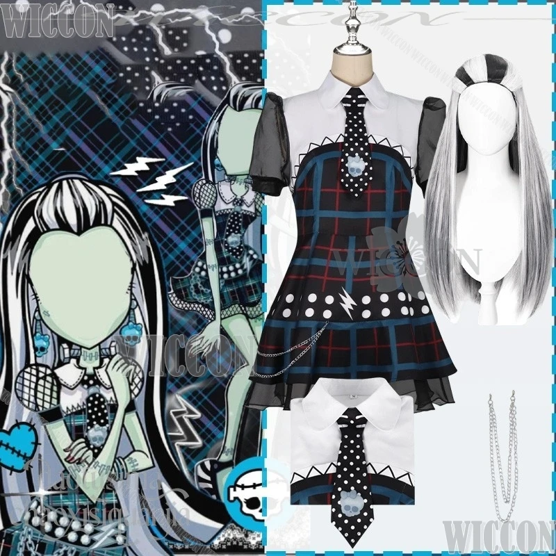 

Аниме Ужасы Хэллоуин Косплей Горячая Девушка Школьная Форма Мода Y2K Клетчатая Юбка Мини Платье Готическая Лолита Cos Carnaval Navidad