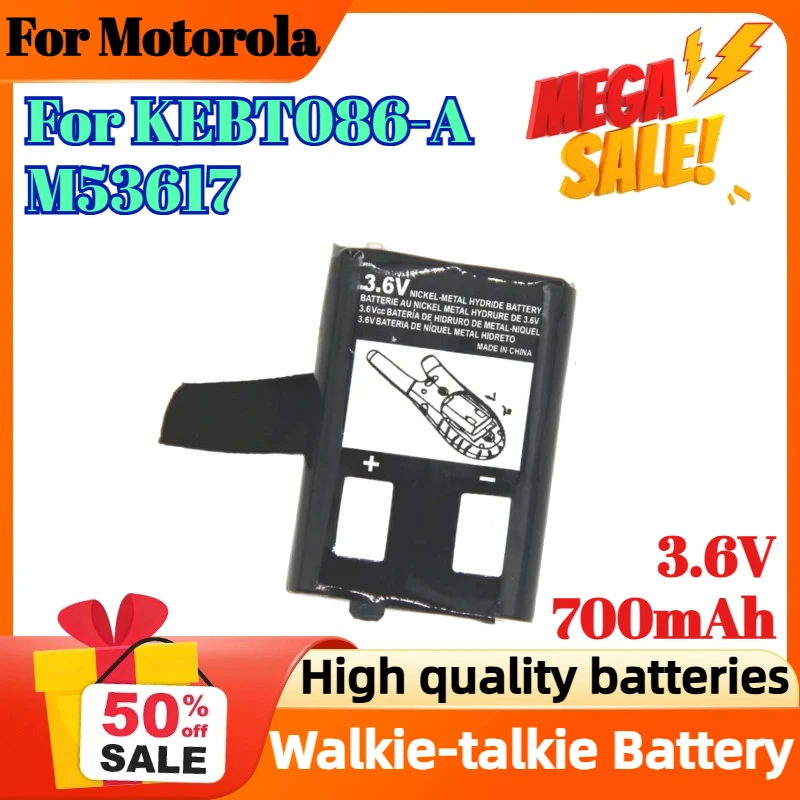 

3.6V 700mAh for Motorola 2-Way Radios KEBT-086-A M53617 KEBT-086-B 53617 KEBT-086-C KEBT-086-D Walkie-talkie Battery