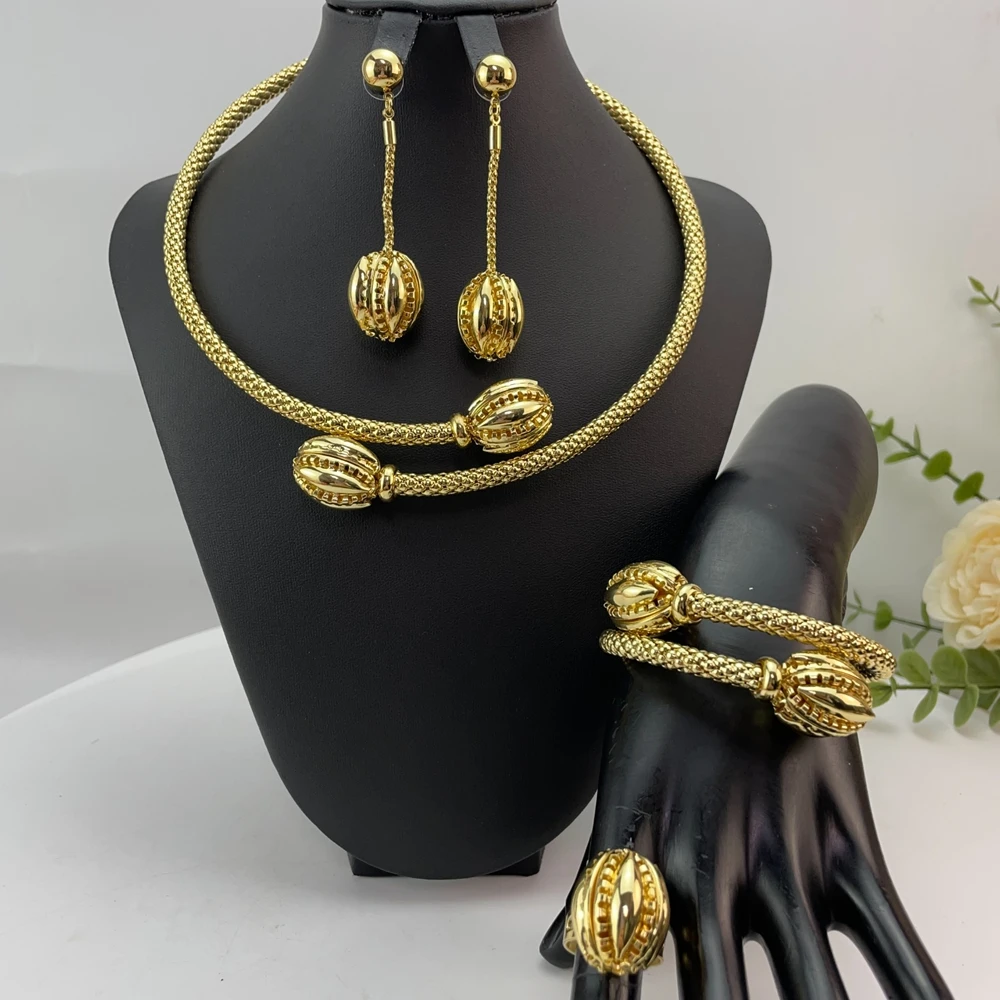 

Latest Brazilian Exquisite Handmade Beautiful Necklace Wedding Party Accessories Fashion Women Jewelry Set FHK28360