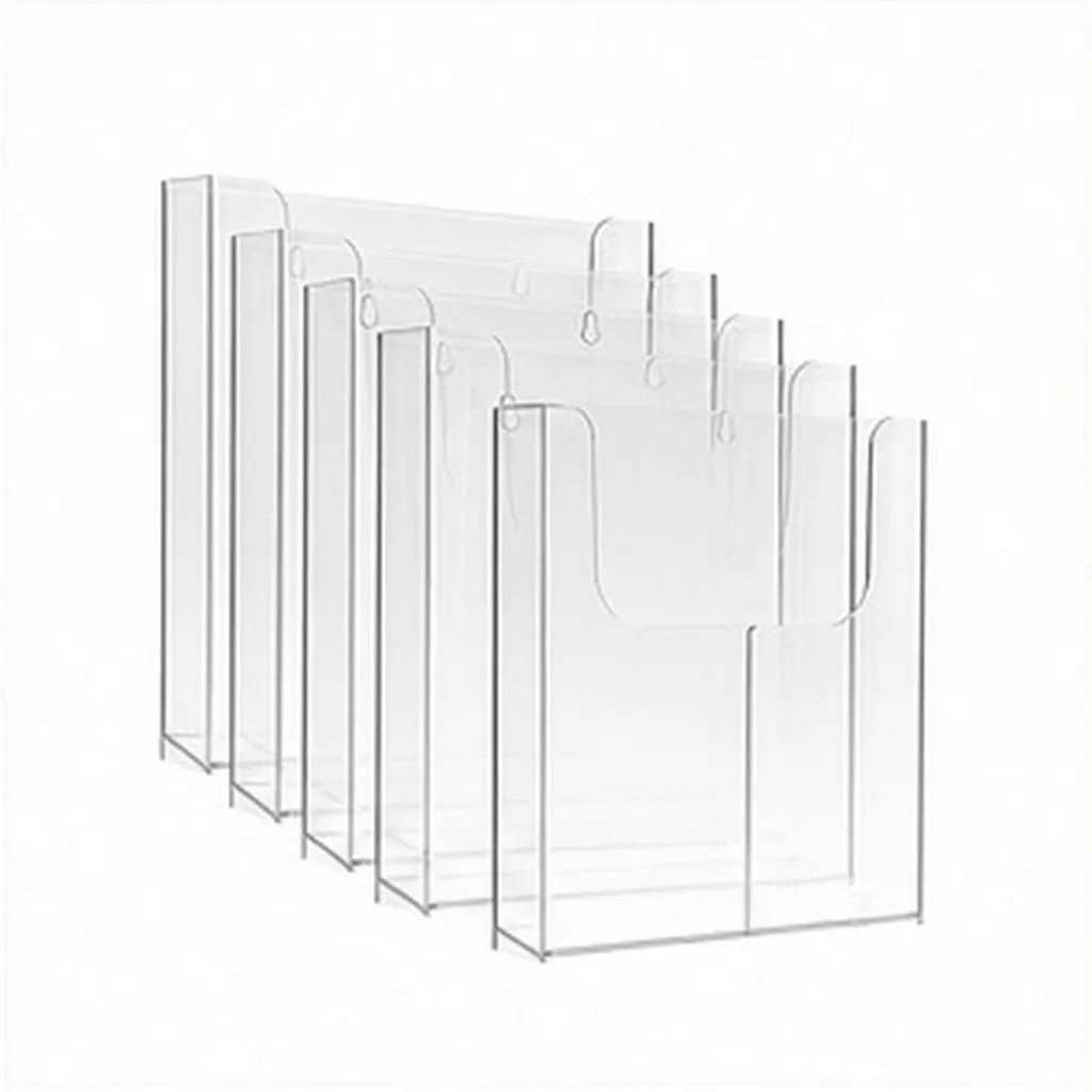 4Pcs Acrylic Wall Brochure Holder Transparent Literature Organizer for Offices Schools Stores A4 Document Display Stand Clutter