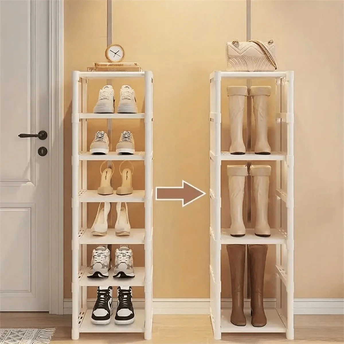 Space-Saving Multi-Layer Shoe Rack Cabinet - Compact, Easy Assembly, Sturdy Entry Storage For Small Spaces/Dorms