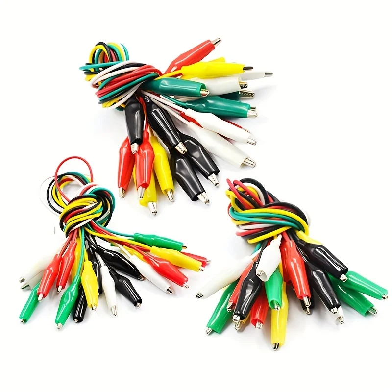 1Set / 10PCS Alligator Clips Electrical DIY Test Leads Alligator Double-ended Crocodile Clips Roach Clip Test Jumper Wire 46CM