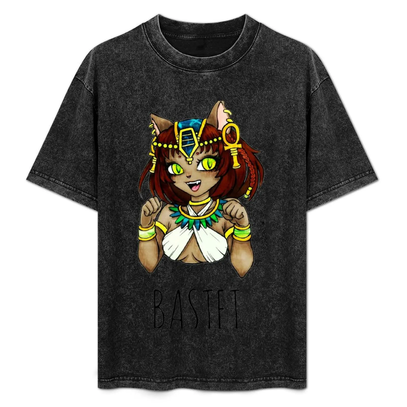 Cat goddess Bastet T-Shirt anime t shirts summer tops heavyweights customs design your own mens designer clothes