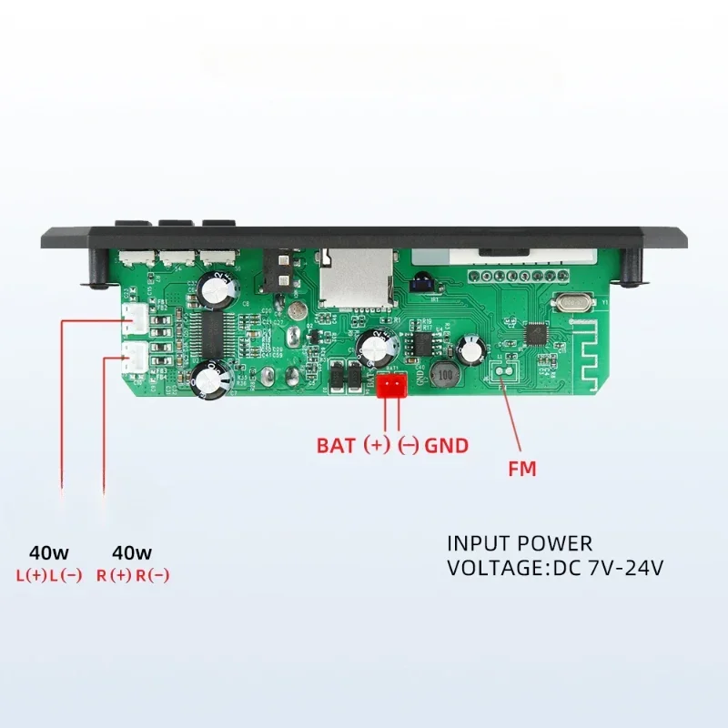 SOTAMIA Placa Amplificadora Bluetooth 2x40W Hifi Estéreo Mini Amp Karaokê MP3 Placa de Decodificação Lossless Decodificador Suporte Microfone