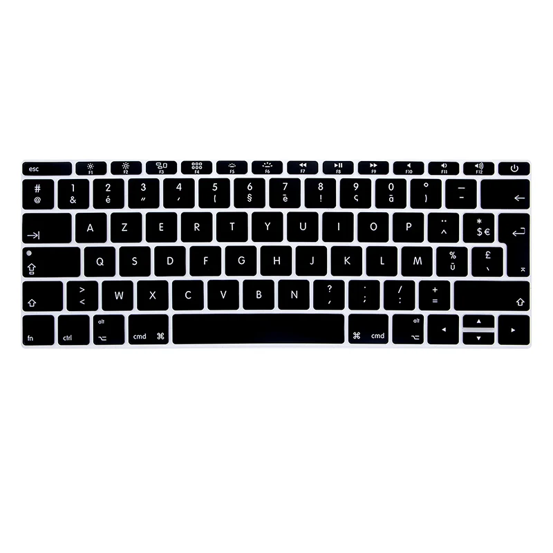 Azerty französisch silikon tastatur abdeckung eu layout für macbook new pro 13 \