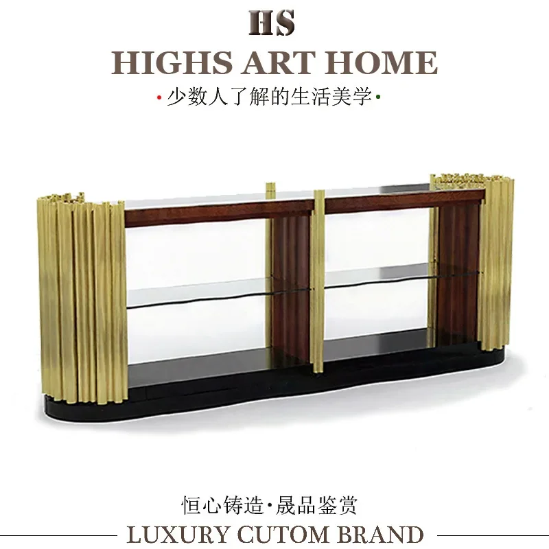 

Portuguese Symphony Series Luxury Xuanguantai Villa Entry Hall Metal Wall Lockers Designer Furniture