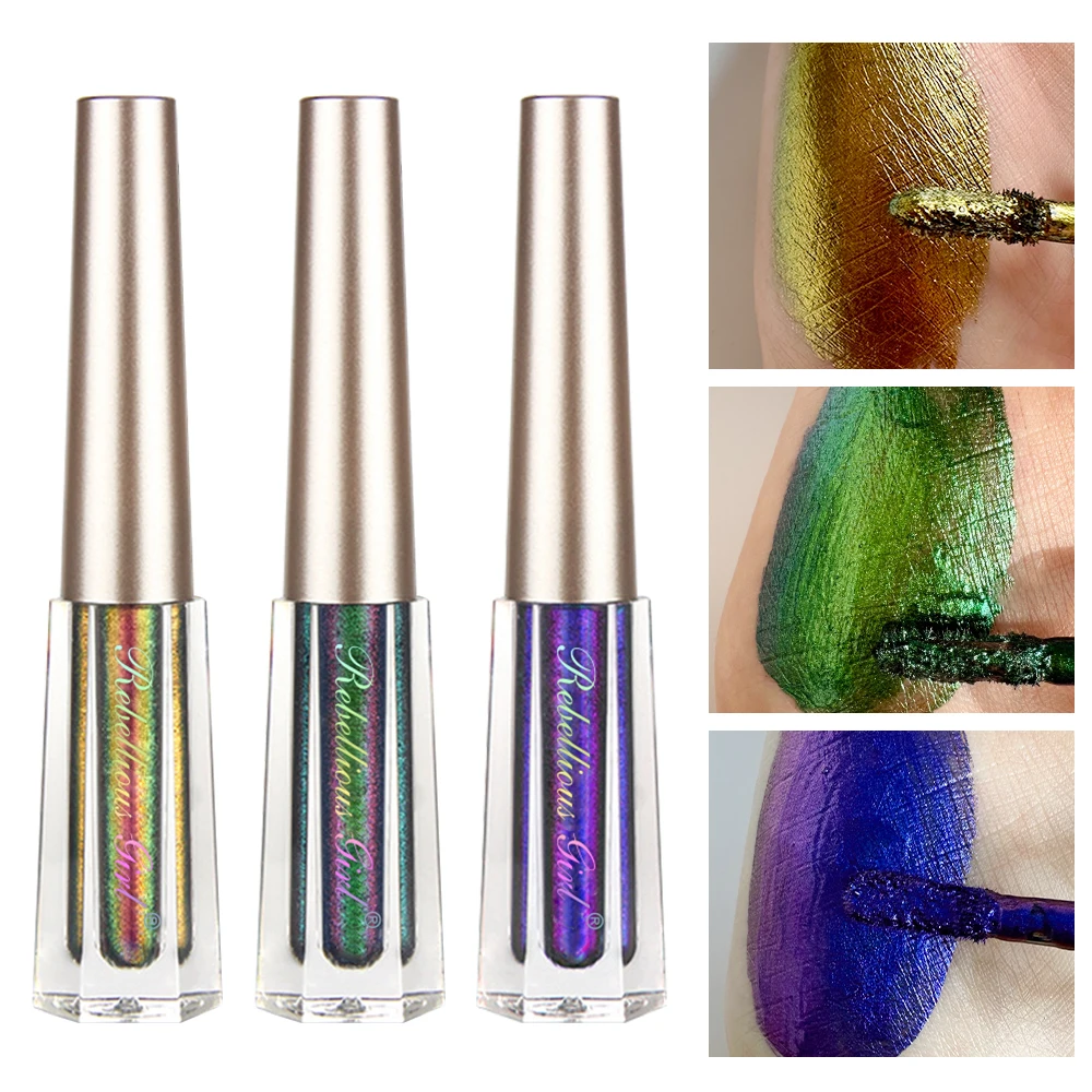 3 Stuks Metalen Vloeibare Kameleon Oogschaduw, Multidimensionale Oogmake-Up Duurzame Holografische Flash Multi-Color Oogschaduw Cosmetica