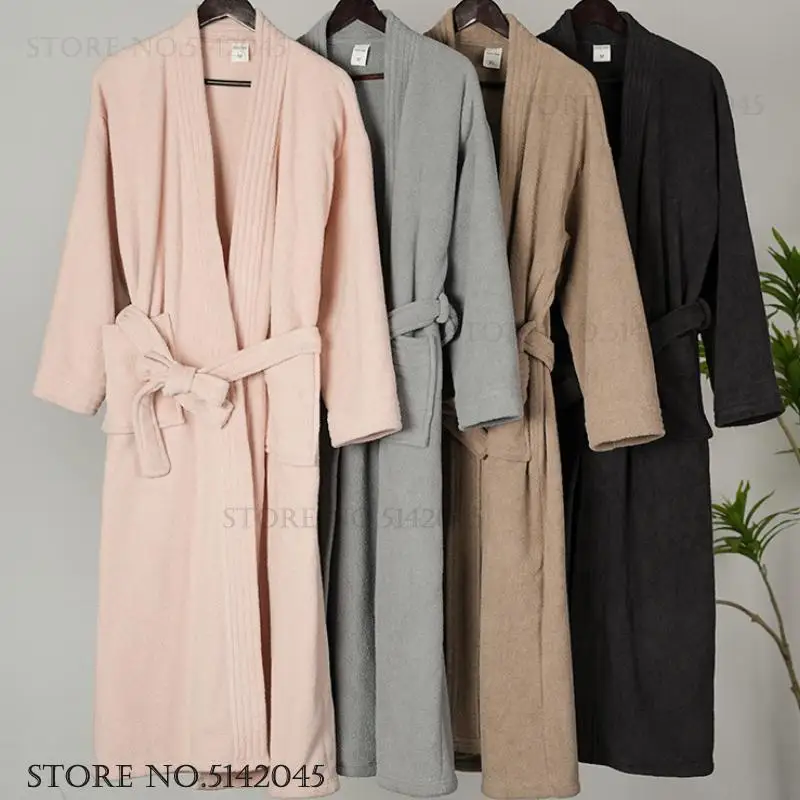 

Длинный халат из кораллового флиса для пары, мужская одежда для сна, свободный повседневный халат, кимоно, платье юката, новинка зимы, утепленная фланелевая пижама-неглиже