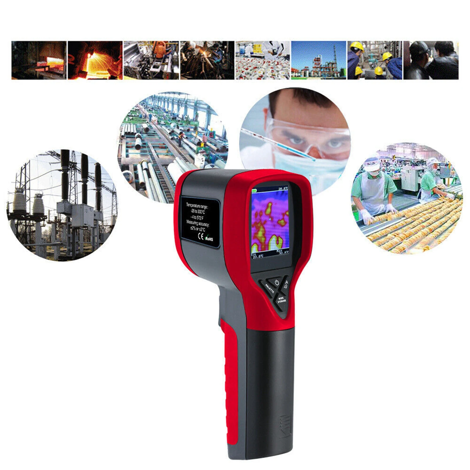 ET692A Portable Infrared Images Resolution Thermal Imager Camera for Archaeology  -20~300℃ ℃/℉ Switching Temperature Humidity